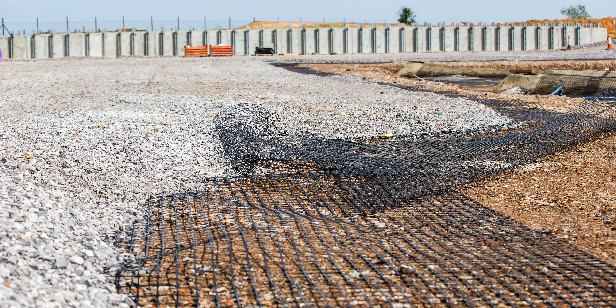 Geogrid being installed at Norwich North Recycling Centre