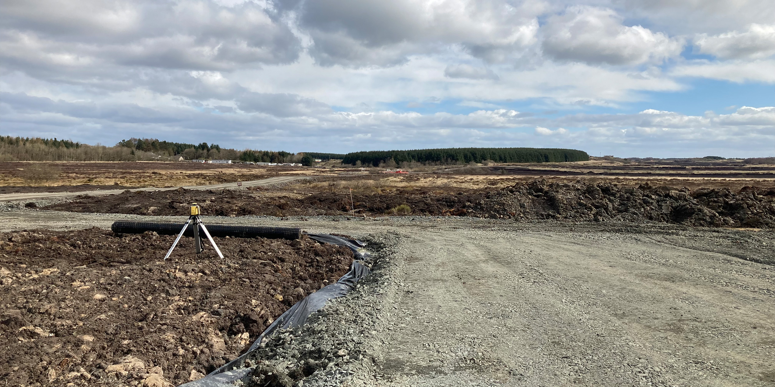 Temporary road at Greengairs Wind Farm