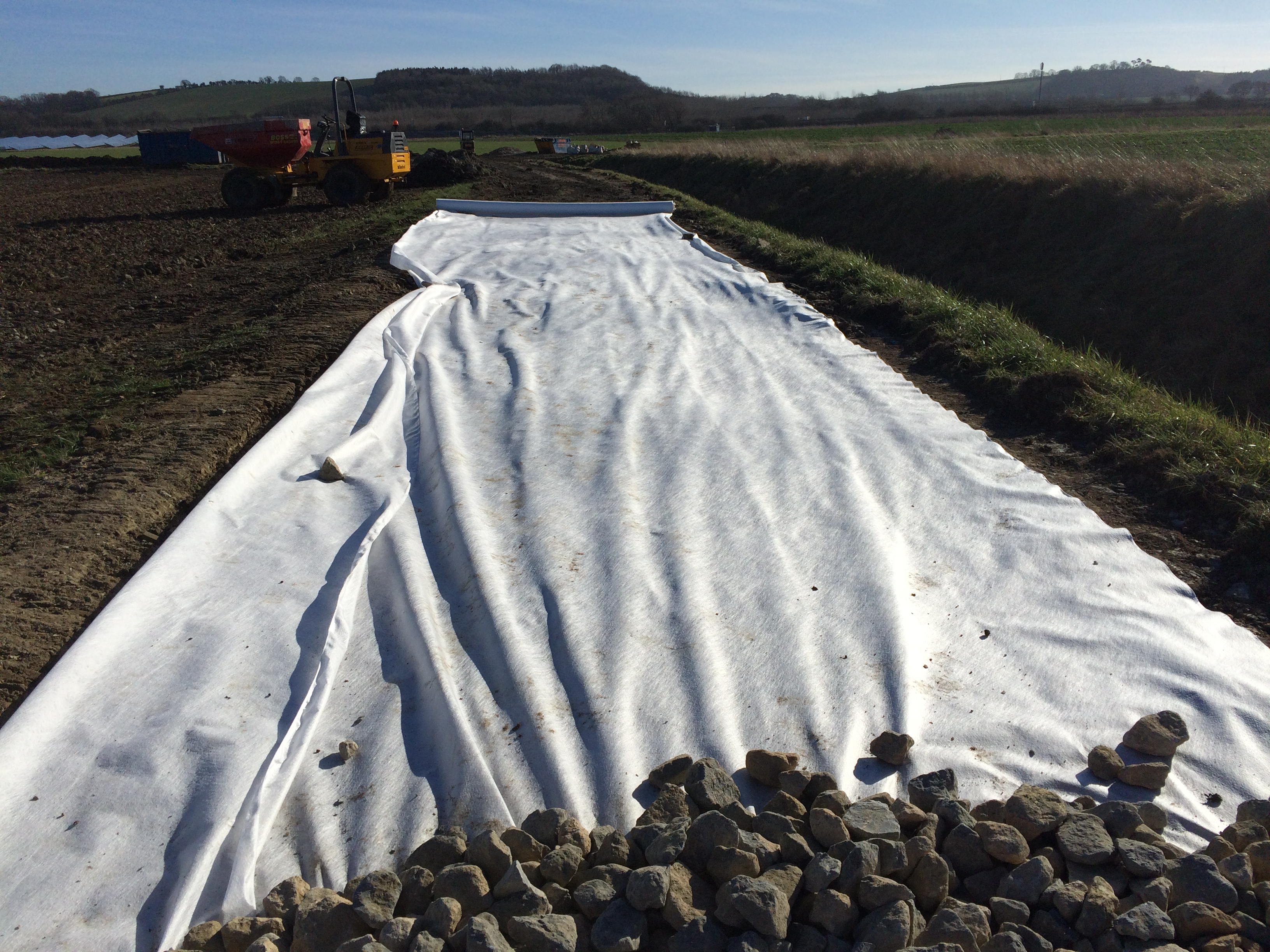 Geotextile being used on Nottingham Solar Farm