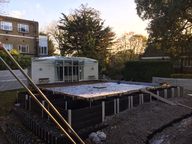 crate terraces and tree boxes installed