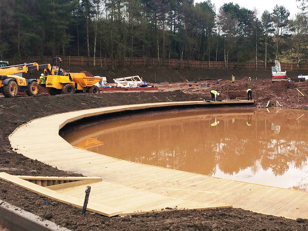 Fallow Park ornamental pond installation