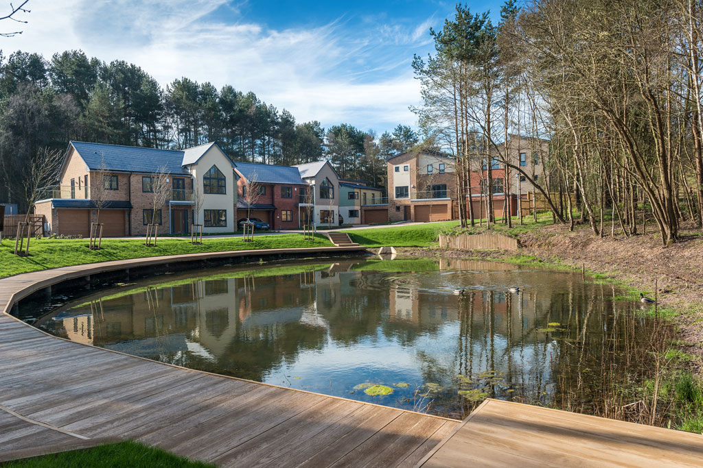 Completed ornamental pond at Fallow Park