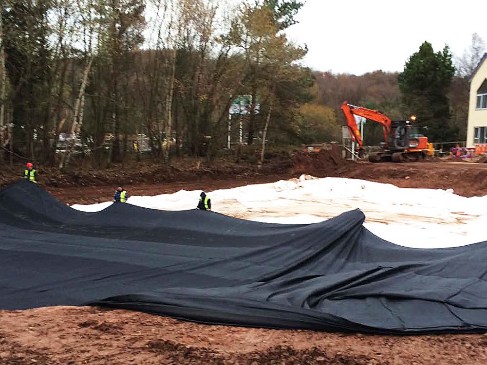 Fallow Park pond liner installation