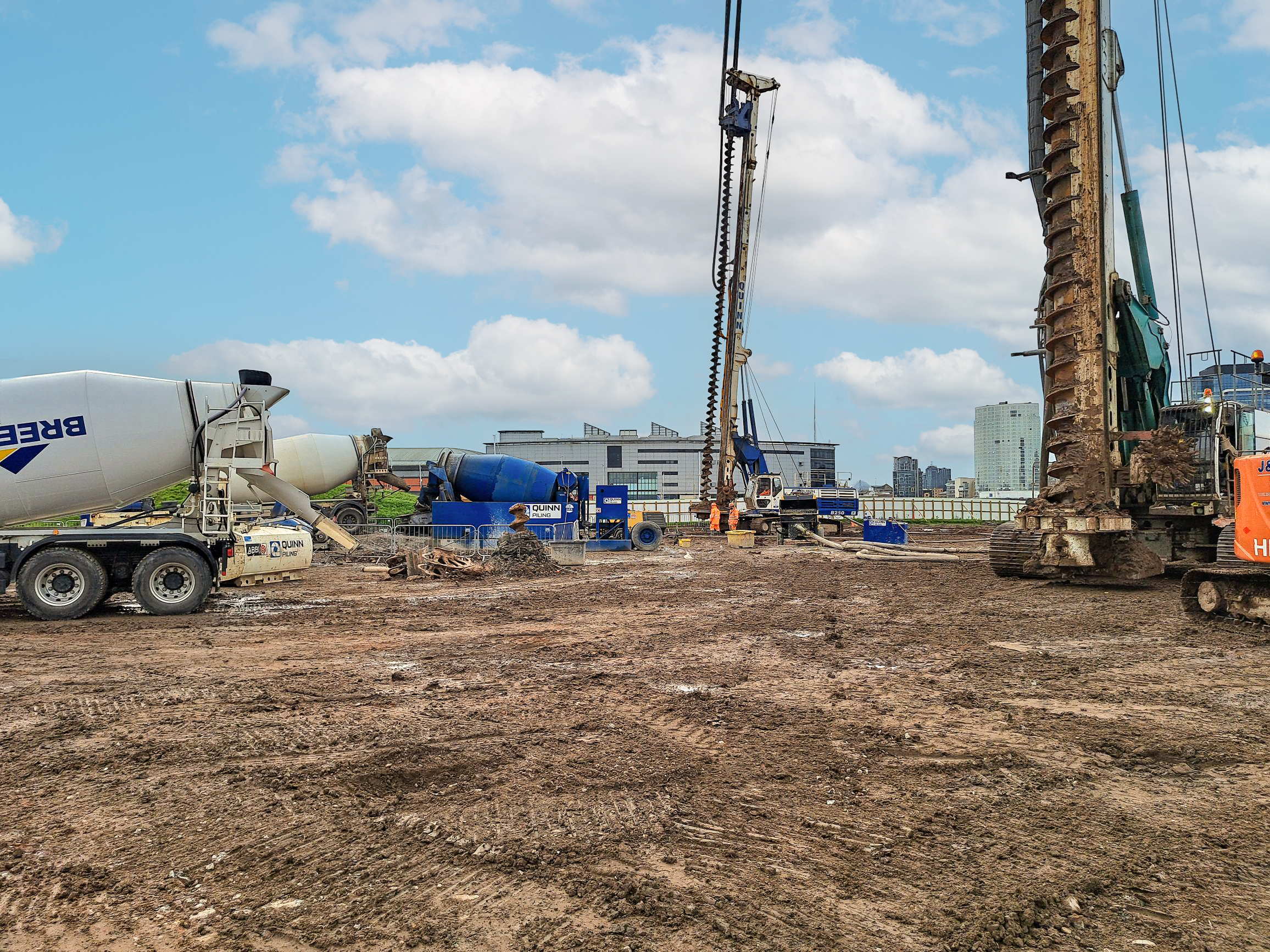 A piling rig at Loft Lines development Belfast