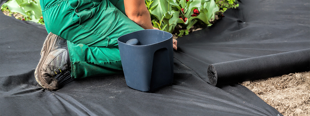 Weedshield being installed