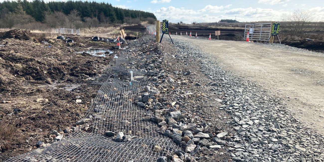 Temporary road at Greengairs Wind Farm