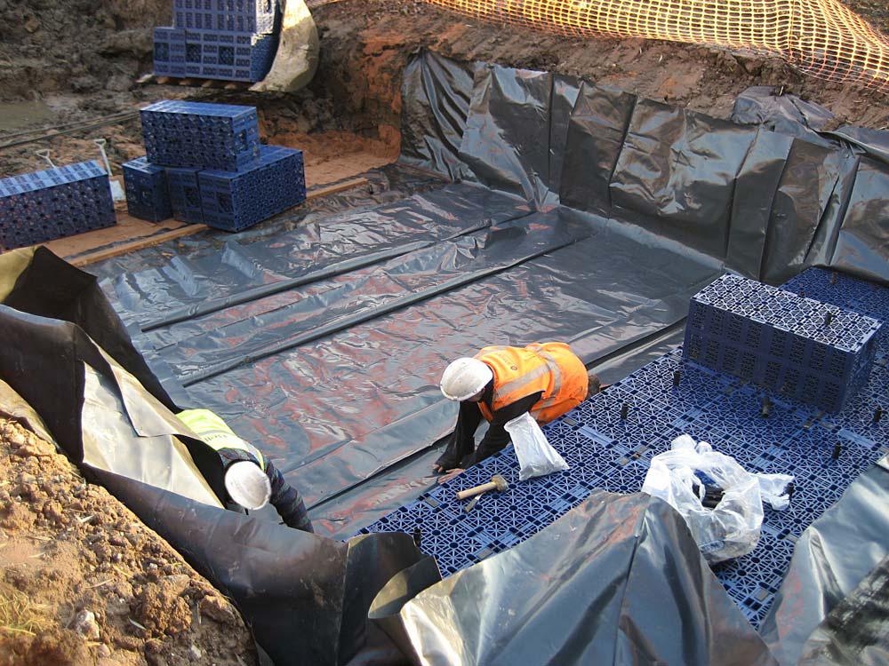 Geosynthetics SUDs being installed