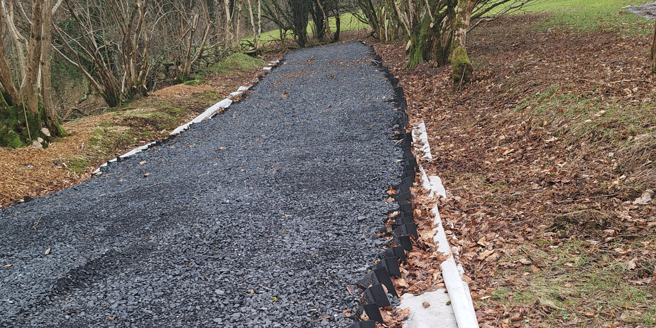ProtectaWeb and Multitrack infilled providing tree root protection