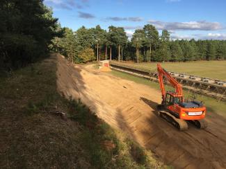 Thetford firing range reinforced soil wall