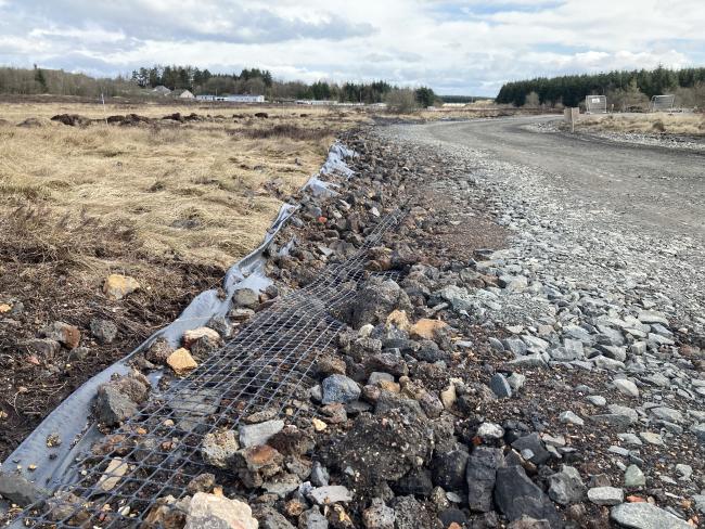 Geogrid used on a temporary road for reinforcement