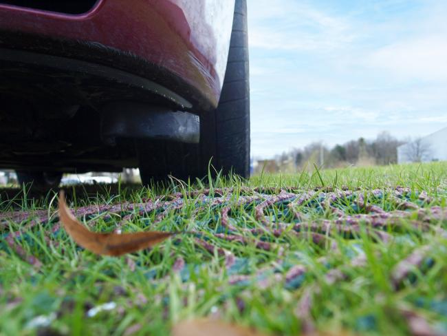 Turfmesh in use on a car park